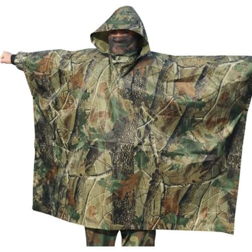 Outdoor Hunting Camping Camouflage Single Waterproof poncho Raincoat poncho Polyester Cape