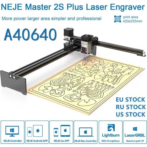 NEJE Master 2S Plus 40W 255 x420 mm cnc Desktop mini wireless Laser Engraver, Cutter, Wood Router, Engraving, Cutting Machine