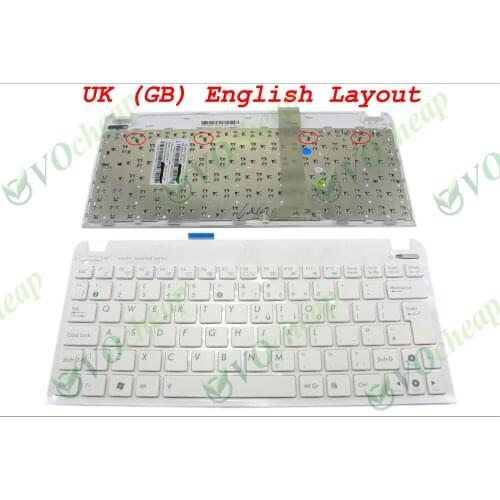 New Laptop keyboard for ASUS EeePC SeaShell 1015 1011PX 1015P 1015PE 1015PN 1015PED white UK GB English Version -V103662HK1