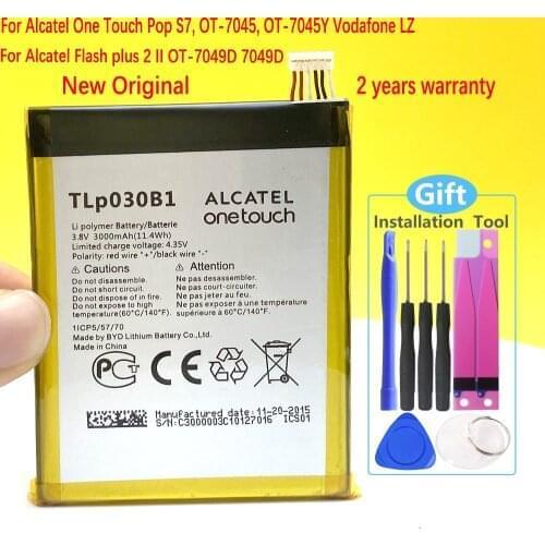 New Original 3000mAh TLP030B1 Battery For Alcatel Flash plus 2 II OT-7049D 7049D TLP030B2 Smartphone