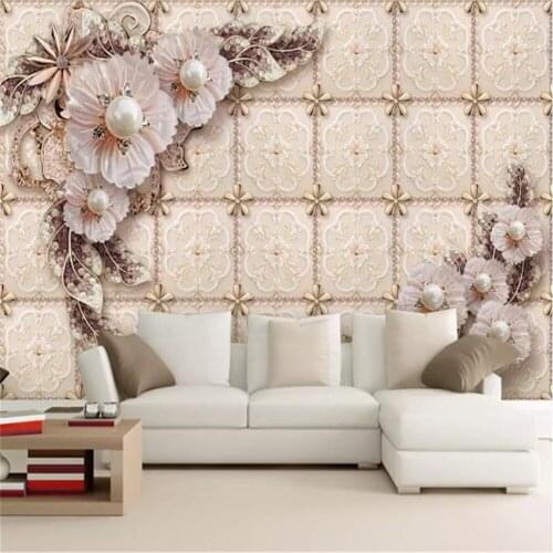 Home Decor Wallpaper 3d Luxurious And Delicat Jewelry Flowers Living Room TV Background Bound Wall Painting Wallpapers