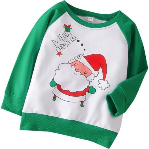 Infant baby clothing boy clothes Christmas top tops Sweat gift outfit winter costume children green Santa Claus