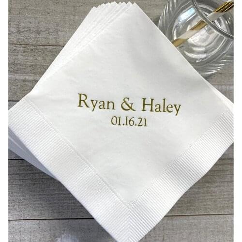 Personalized Napkins Personalized Napkins Wedding Personalized Cocktail Beverage Paper Anniversary Party Monogram Custom