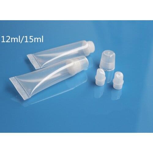 12ml 15ml 20/30/50/100pcs Portable Refillable Empty Cosmetic Tubes Lip Gloss Balm Clear Cosmetic Containers Makeup Tools