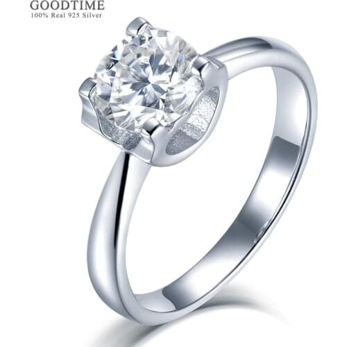 Luxury Women Moissanite Ring Pure 100% 925 Sterling Silver Heart Rhinestone Ring Jewelry Accessories For Wedding Party