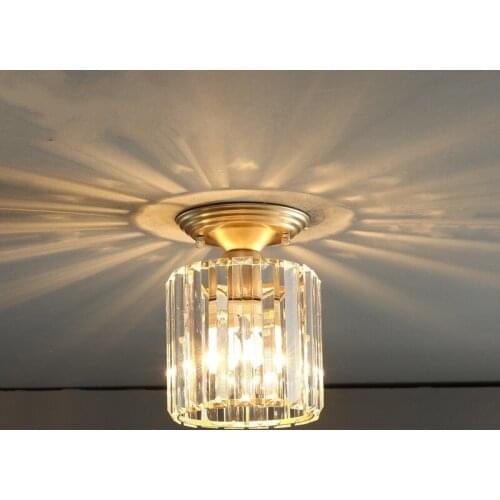 Nordic Luxury Crystal Ceiling Lamp Vintage Kitchen Ceiling Light Bedside Indoor Lighting Living Room Bedroom Foyer Ceiling Light