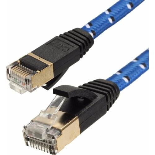 0.5m 1m 1.5m,2m 3m,5m 10m15m 20m lan cable CAT7 RJ45 Patch flat Ethernet Network Cable For Router Switch gold plate