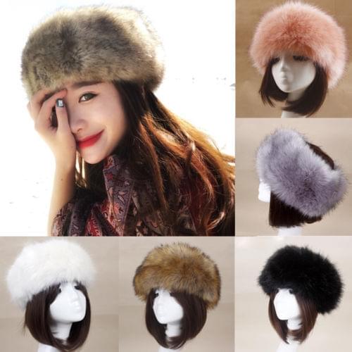 Women Men Russian Thick Fluffy Cap Fur Headband Hat Warm Ear Warmer Ski Classic Hot Hats