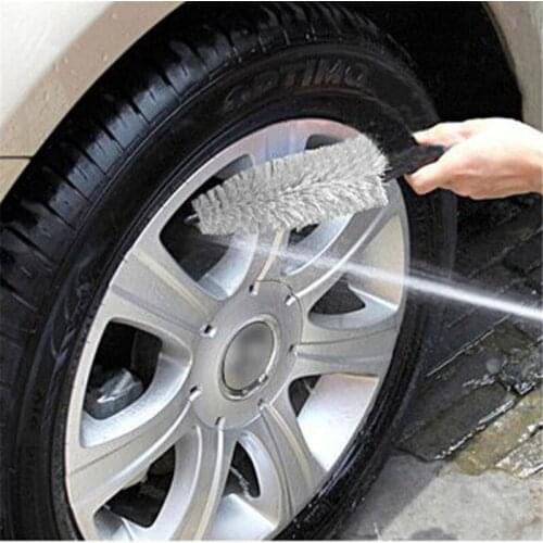 Wheel Tire Brush, Hand-Held Cleaning Detergent With Handle Tire Rim Scrub Cleaner Washing Tool