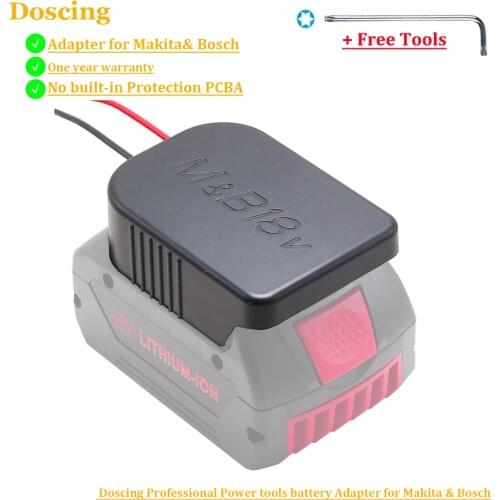 Battery Mount Connector Adapter Dock Holder 14 awg Wires For Makita Bosch 18V Lithium Battery BL1860 BL1830 BL1850 BL1840 BAT609