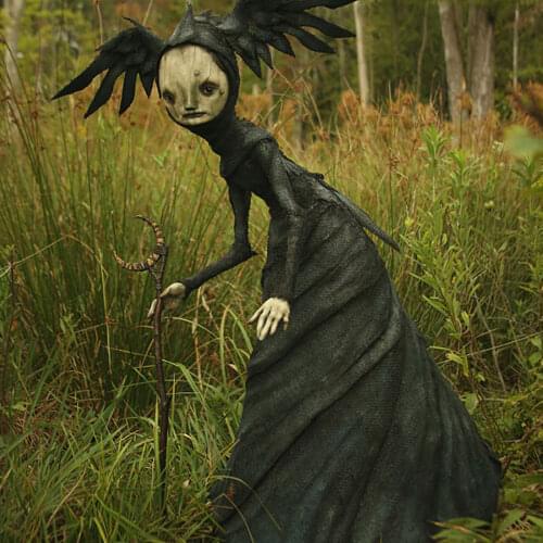 Witch Figurine Ornaments Halloween Party Favors Statue Craft Hoom Accessories Desk Room Decor Fairy Garden Sculpture