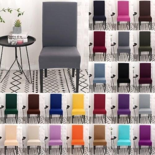 Fabric Stretch Chair Cover Fashion Solid Spandex Chair Cover for Dining Room Kitchen Sofa Armchairs Home Decoration