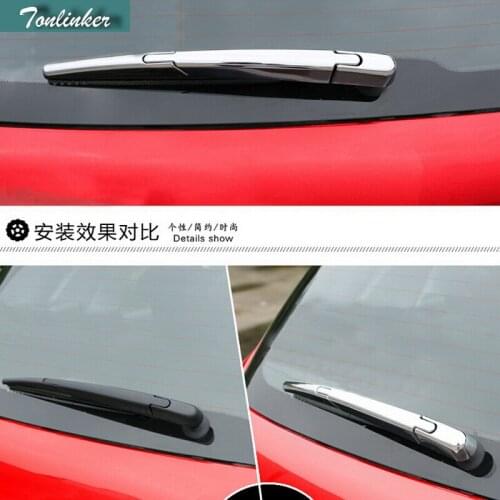 Tonliner 3 Pcs DIY Car Styling ABS Chrome Rear Wiper Decorative Light Box Cover Case Stickers for Peugeot 2008 2014 Accessories