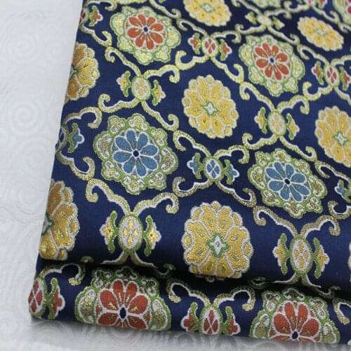 CF410 1Yard Dark Blue Purl Brocade Jacquard Fabric Chinese Style Fabrics For Home Decoration Pillow Cover DIY Fabrics For Sewing