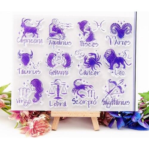 Hot sale Twelve constellatio Transparent Clear Stamps / Silicone Seals Roller Stamp for DIY scrapbooking photo album/Card Making