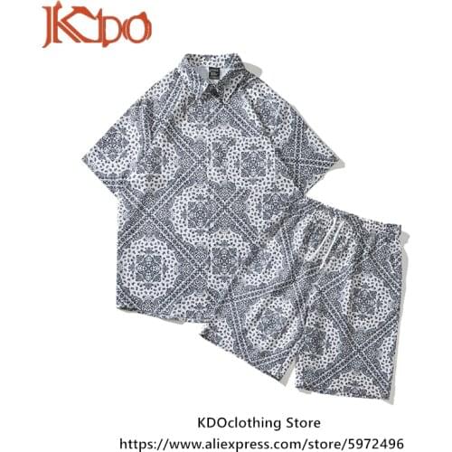 Paisley Summer Suit Short Sleeve Shirt Beach Vintage Casual Shorts Floral Shirt Hawaiian Shirts Turn Down Collar 2021 Streetwear