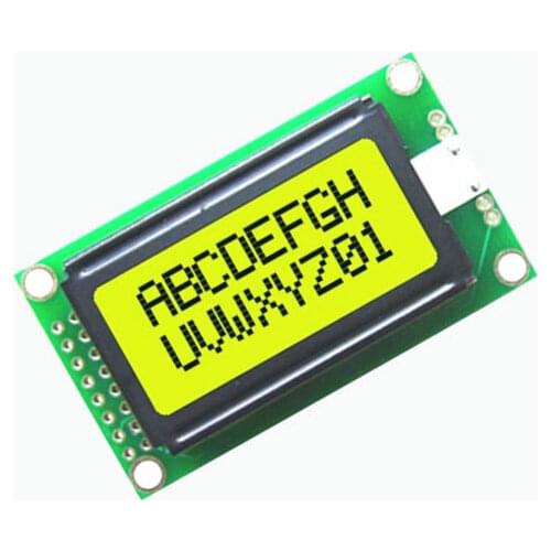 1PCS Yellow 0802 LCD 8x2 Character LCD Display Module 5V LCM For Arduino AU NEW