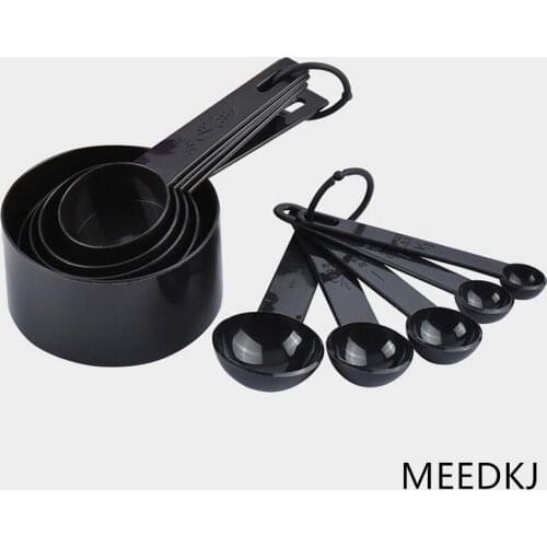 10Pcs black ten-piece plastic measuring spoon measuring cup baking weighing mini scale baking coffee tea spoon kitchen gadget