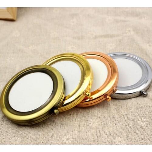 200pcs 70mm Pocket Compact Mirror Favors Round Metal Silver Makeup Mirror Gift Make up Tools SN3633