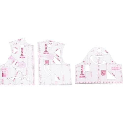 3pcs 1:5 Fashion Ruler Set French Curve Rulers for Designer DIY Clothing Design