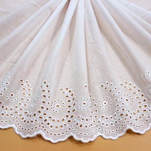 3 Yards/bag New Product Pure Cotton Embroidery Leaf Lace Skirt Dress Decorative Lace Off White