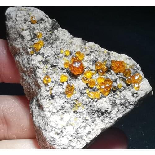 37.8g.Rare natural garnet crystal hexagonal point feldspar mica brass multi mineral crystal symbiotic halo energy healing