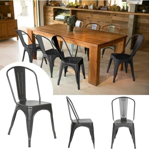 4PCS/set Retro Dining Chairs Classic Design Black Dining Chair Creative Hollow Plastic Back Leisure Chair Kitchen Chair HWC