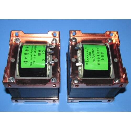 64Ω: 4Ω / 8Ω transistor single-ended output transformer, power 25W, primary current 1A, EI76x40 iron core