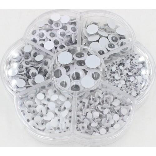 700Pcs Self-Adhesive Wiggle Eyes Scrapbooking Kid Crafts Moving Eyes 4-12mm