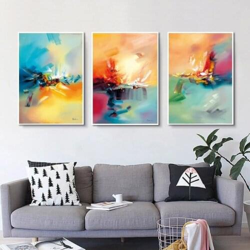 Abstract Colorful Watercolor Dream Oil Canvas Painting Wall Art Pictures Nordic Posters Prints Wall Pictures for Home Decoration