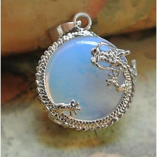Free Shipping Hot sale new Style >>>>>Beautiful moonstone "dragon" pendant necklace