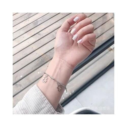 Bear Bracelet Silver Color Animal Pendant Women Bangle Fashion Bracelet Argent For Lovers Friendship