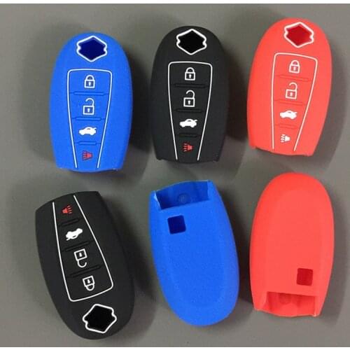 Silica Gel Car Key Case Cover For Suzuki Swift Kizashi SX4 S-Cross Maruti Ciaz Baleno 4 button key