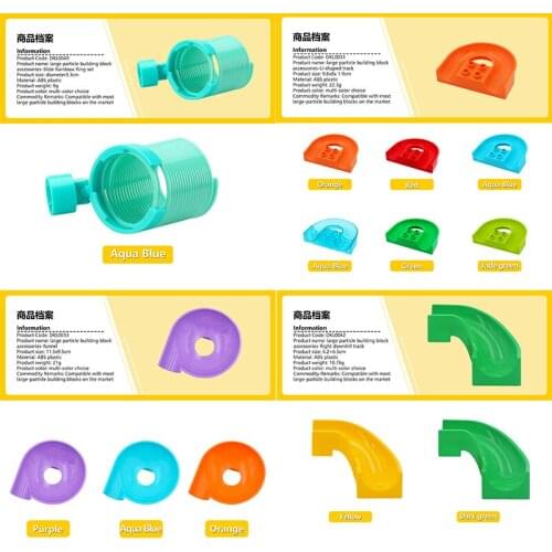 DIY Color Large Particles Building Blocks Track Ball Accessories Giraffe Elephant Crocodile Kids Boys Girls Toys For Child Gifts