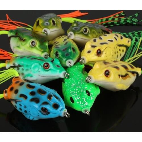 Goture 9pcs/lot Topwater Fishing Lures Frog Soft Lure Wobblers Silicone Isca Artificial Bait For Fishing 5.5cm/12.1g