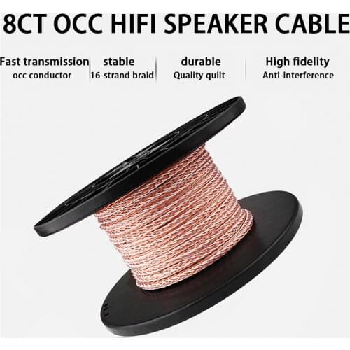 YYAUDIO 8TC 7N OCC Pure copper Speaker cable hifi audio speaker wire loudspeaker cable