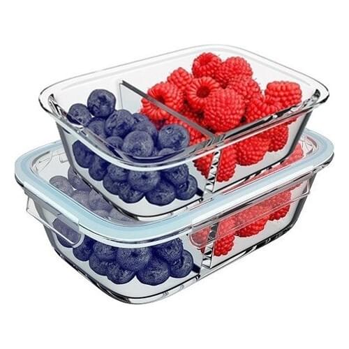 Hiper Pane Glass Storage Bowl Set 640 ml and 1050 ml