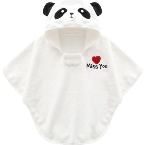 Unisex cartoon baby receiving blanket 70*60cm hooded cotton bath towel newborn cloak Bathrobe