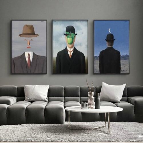 The Son of Man By Rene Magritte Canvas Paintings On the Wall Art Posters And Prints Surrealism Art Pictures Home Wall Decoration