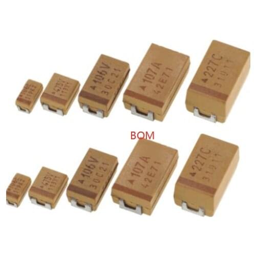 10PCS A B C D Type Tantalum Capacitor 100UF 150UF 220UF 330UF 470UF 680UF 6V 6.3V 10V 16V 25V 35V 50V 4.7/6.8/10/15/22/33/47UF