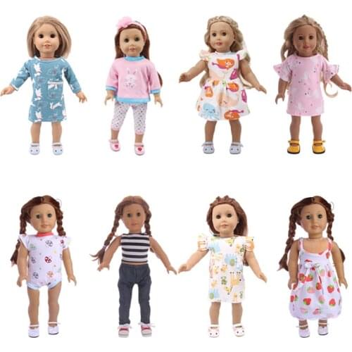 Doll Clothes Skirt With Plants&Animals On It&Trouser Suit For 18 Inch&43 Cm Dolls&New Born Baby Generation Girls Birthday Gifts