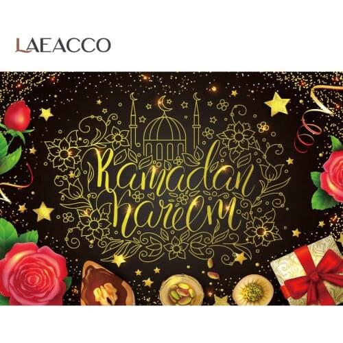 Laeacco EID Ramadan Festivals Mubarak Celebration Party Gift Poster Portrait Photographic Background Photo Backdrop Photostudio