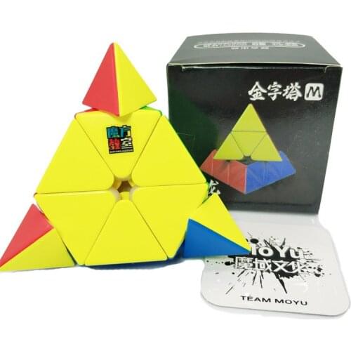 Meilong magnetic Pyramid magic cube Moyu Pyramid Black magnet Speed Cube Educational Toys For Kids 3x3x3 magico cubo