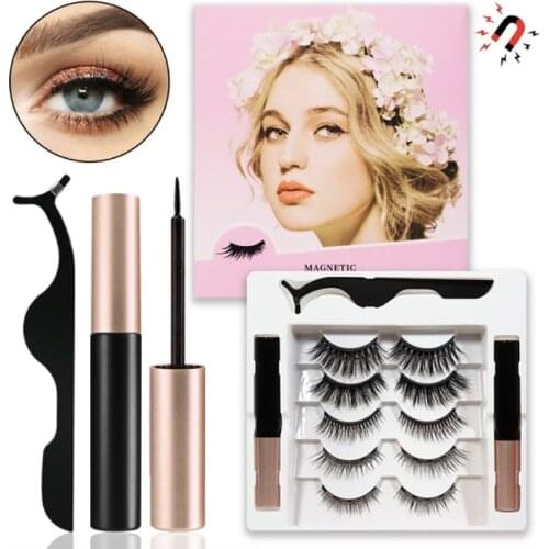 Ciglia Magnetiche Con Eyeliner Cilios Postiço Rzęsy Magnetyczne Faux Cils Naturel Falsche Kirpik Nep Wimpern Set Maquillaje