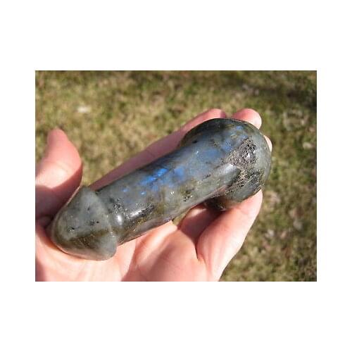 13-14cm natural labradorite quartz massage stick membrum crystal penis healing for woman Positive Energy Reiki