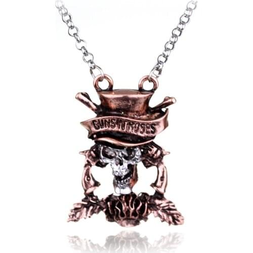 Fashion Famous Rock Music Band Guns N 'Roses Skull Death Pendants Woman Necklaces Music Series Jewelry