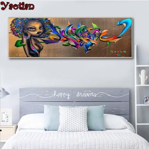 NEW Diamond Painting African girl Graffiti Art 5D Diy Diamond Embroidery Mosaic Full Square/Round Christmas Decorations For Home