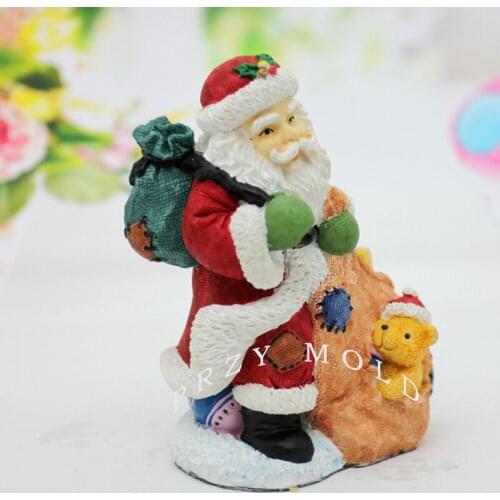 PRZY New Arrivals Silicone Mold Candles Mould Handmade Soap Mold Santa Claus Beggar Cute 3d Christmas Silicone Rubber 001