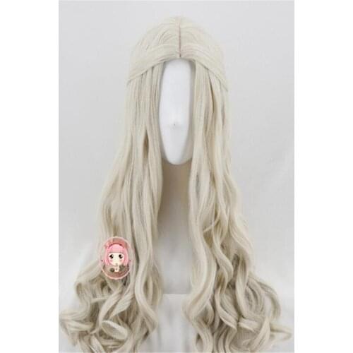 Alice In Wonderland 2 The White Queen Cosplay Wig Blonde Long Curly Wavy Brown Wigs Halloween cosplay wig A797