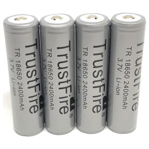 10pcs/lot TrustFire TR 18650 2400mAh 3.7V Camera Torch Flashlight Battery Rechargeable Lithium Batteries with Protected PCB